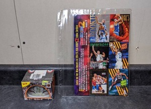 lot 204 image: Rare MN North Stars Fan Dome Snow Globe & Vintage NBA Hoops Cards