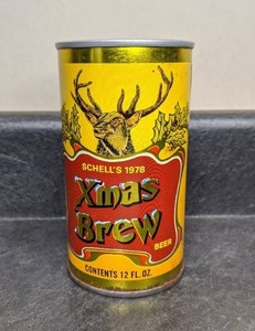 lot 205 image: Vintage Schells Xmas Brew Pull Tab Beer Can