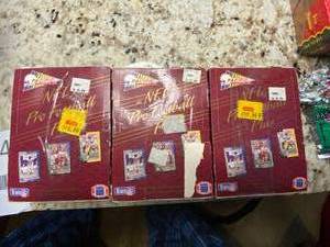 lot 243 image: 3 New 1993 NFL Pacific Football Card Pack Box