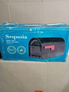 lot 1 image: Sequoia Black Heavy Duty Post Mount Mailbox by Architectural Mailboxes - open box not used