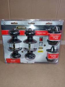 lot 4 image: Hartford Aged Bronze Single Cylinder Keyed Entry Project Pack by Defiant- not used