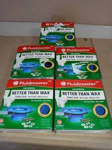 lot 12 image: Better Than Wax Universal Wax-Free Toilet Seal by Fluidmaster- not used set of 5