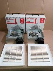 lot 22 image: 50 CFM WallCeiling Mount Bathroom Exhaust Fan by Broan-NuTone- set of 2 used