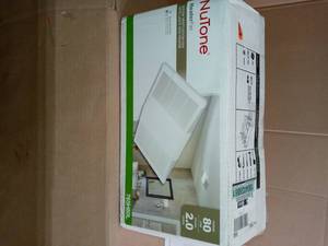 lot 76 image: 80 CFM Ceiling Bathroom Exhaust Fan with Light and 1300-Watt Heater by Broan-NuTone- open box not used