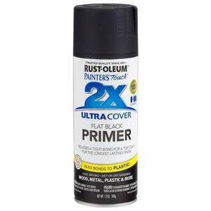 lot 82 image: 12 oz. Black Flat Primer General Purpose Spray Paint (6-Pack) Rust-Oleum Painters Touch 2X- set of 4 - not used