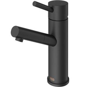 lot 40 image: Noma Single Hole Single-Handle Bathroom Faucet in Matte Black by VIGO- open box not used