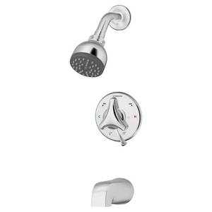 lot 24 image: Origins Single-Handle 1-Spray Tub and Shower Faucet with EasyService Stops in Chrome (Valve Included) by Symmons- open box not used