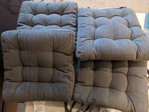 lot 78 image: Grey Chair Cushions for Indoor or Outdoor
