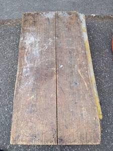 lot 328 image: Vintage Wood Freight Cart on Steel Castors