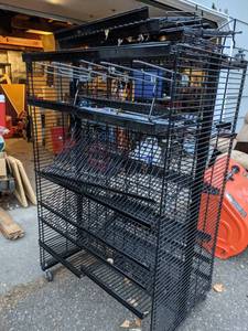 lot 336 image: Heavy Duty Black Storage RackFixture on wheels