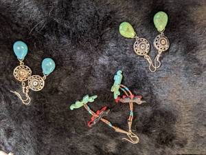 lot 192 image: 3 Pair Stone Earrings