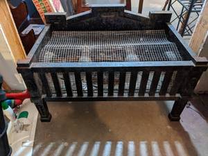 lot 262 image: Vintage Antique Cast Iron Freestanding Electric Fireplace Rare Heavy