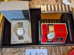 lot 140 image: Vintage Bulova and Seiko Mens Watches in Original Box