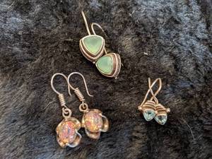 lot 157 image: Sterling Silver Earrings - 3 Pairs
