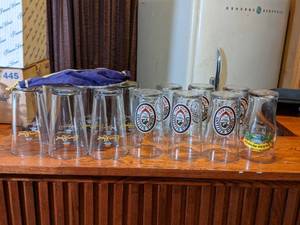 lot 239 image: Lot of George Killians Beer Glasses and Crown Royal Glasses