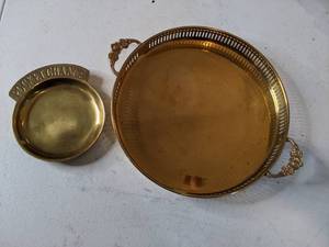 lot 30 image: Brass Platter and Pocket Change Tray - Beautiful Condition