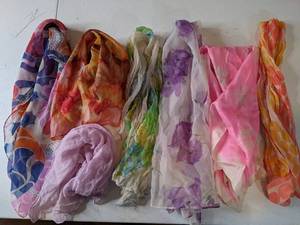 lot 39 image: Vintage Scarves in a Variety of Colors