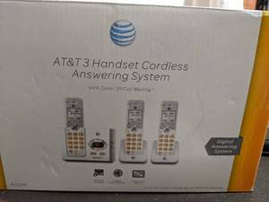 lot 313 image: Landline Telephones AT&T Handset Cordless Answering System  Set of 3