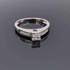 lot 47 image: Brilliant Diamond Mosaic Estate Ring in 14k White Gold $1750 Retail