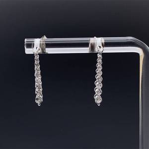 lot 50 image: Ladies Diamond Dangle Estate Earrings in 14k White Gold $1999 Retail