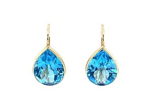 lot 63 image: Beautiful Blue Topaz Estate Earrings in 14k Yellow Gold $775 Retail