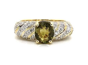 lot 6 image: 1.99 Carat Natural Alexandrite (GIA Report) and .72 Carat Diamond Ring in 18k Yellow Gold $7000