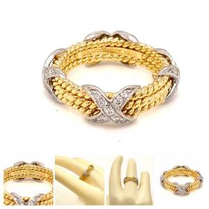 lot 8 image: Tiffany & Co Ladies Diamond Rope Band in 18k Two-Tone Gold $6000
