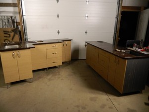 lot 3A image: Solid Surface Work Stations  Prep Counters with Storage - Leave What You Dont Want