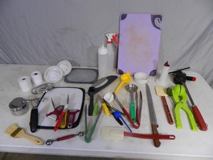 lot 3E image: Kitchen and Cooking Utensils, Cutting Boards, and More