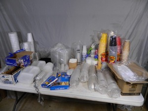 lot 3F image: Large Lot of To-Go Cups, Condiment Containers, Forks, Etc