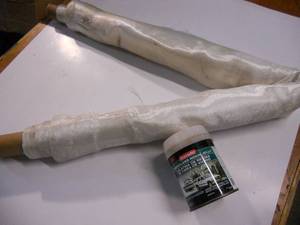 lot 48 image: Fiberglass Repair Resin with Roll of Fiberglass fabric