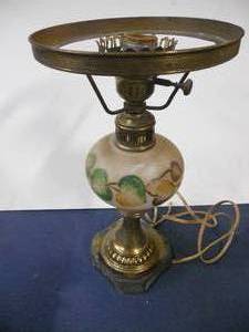 lot 193 image: Cambridge Painted Lantern - Converted to Light, Cut Cord