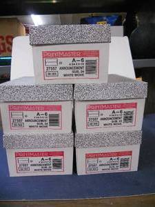 lot 177 image: A-6 Invitation Announcement Card Envelopes - White Woven - 5 Boxes - 250Box