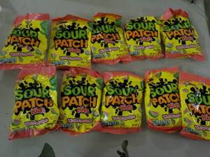 lot 239 image: Sour Patch Kids 8 oz -10 bags Water...