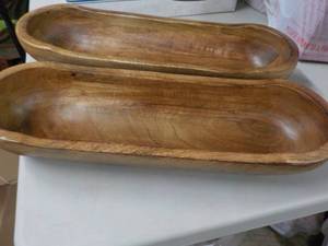 lot 51 image: Set of 2 Wood Bowls safe for Food 1...