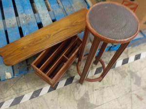 lot 105 image: Plant Stand, Shelf, and Cubby...