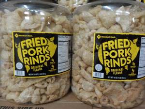 lot 122 image: 2 - 16 oz Tubs Fried Pork Rinds...
