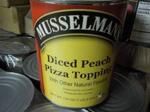 lot 158 image: 7 lb.2oz Can Musselmans Diced Peac...