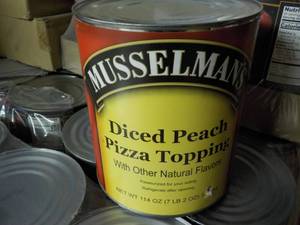 lot 159 image: 7 lb.2oz Can Musselmans Diced Peac...