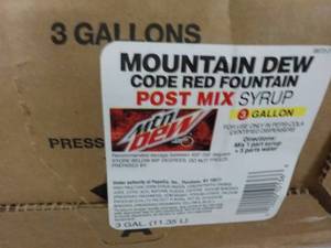 lot 358 image: 3 - 3 Gallon Mountain Dew Code Red ...