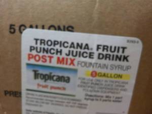 lot 363 image: 2 -5 gallon Tropicana Fruit Punch J...