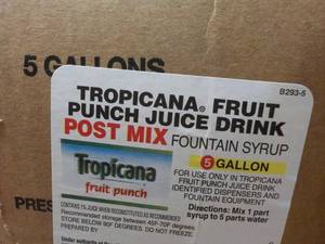 lot 364 image: 2 -5 gallon Tropicana Fruit Punch J...