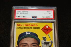 lot 14 image: 1954 Topps Gil Hodges #102 PSA 4