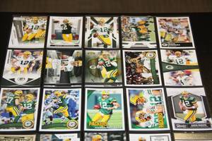 lot 19 image: Green Bay Packers Aaron Rodgers Football Card Lot  25 Different Cards