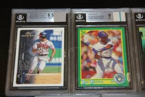 lot 73 image: BGS Graded Game Used Relic Baseball Card Lot  5 Cards