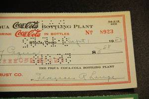 lot 85 image: Vintage Coca Cola Cancelled Checks from 1945 and 1952