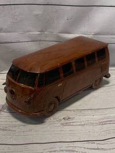 lot 6 image: Antique Hand Made VW Bus from Hardwood