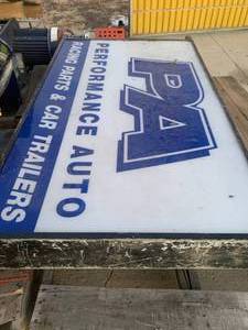 lot 27 image: Metal Framed Box Sign 3 x 5