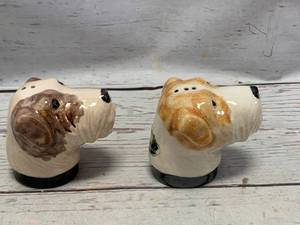 lot 60 image: Rosemeade Pottery Wired Hair Fox Terrier Salt & Pepper Shakers