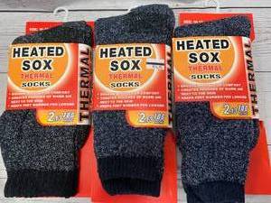 lot 77 image: Lot of 3 New Pairs of Thermal Winter Socks